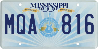 MS license plate MQA816
