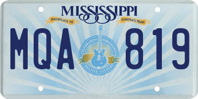 MS license plate MQA819