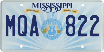MS license plate MQA822