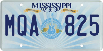 MS license plate MQA825