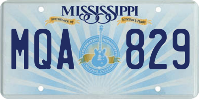 MS license plate MQA829