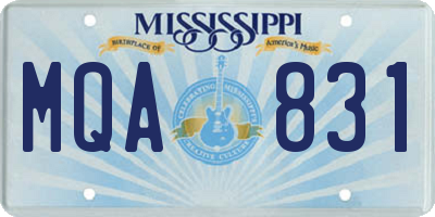 MS license plate MQA831