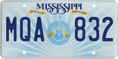 MS license plate MQA832