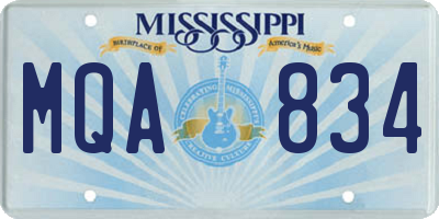 MS license plate MQA834