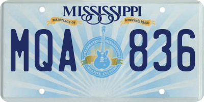 MS license plate MQA836