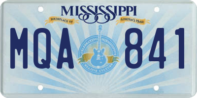 MS license plate MQA841