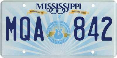 MS license plate MQA842