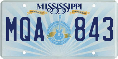 MS license plate MQA843