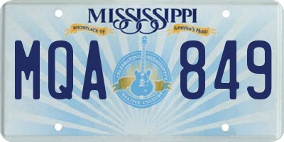 MS license plate MQA849