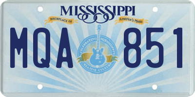 MS license plate MQA851