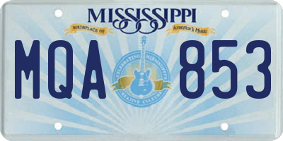 MS license plate MQA853