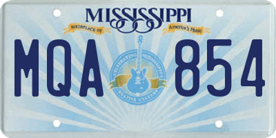 MS license plate MQA854