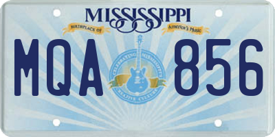 MS license plate MQA856