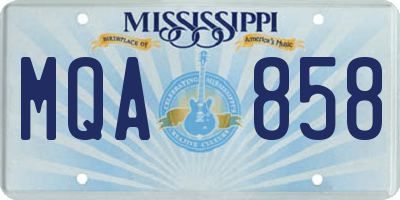 MS license plate MQA858
