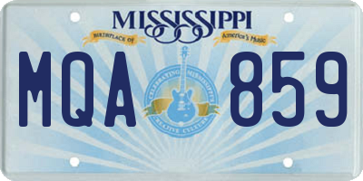 MS license plate MQA859