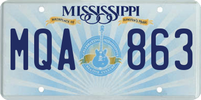 MS license plate MQA863