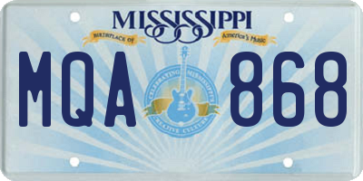 MS license plate MQA868