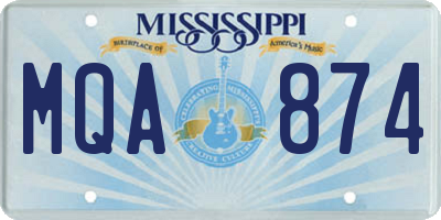 MS license plate MQA874