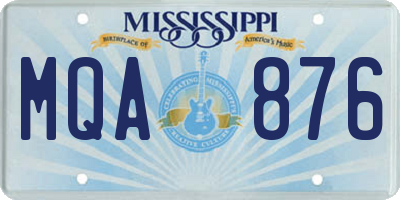 MS license plate MQA876