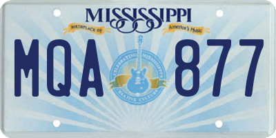 MS license plate MQA877