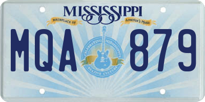 MS license plate MQA879