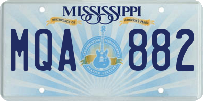 MS license plate MQA882