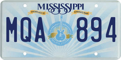 MS license plate MQA894