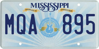 MS license plate MQA895
