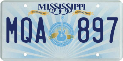 MS license plate MQA897