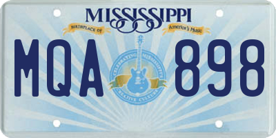 MS license plate MQA898