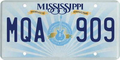 MS license plate MQA909