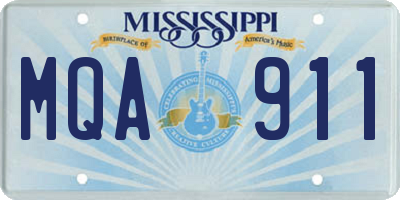 MS license plate MQA911