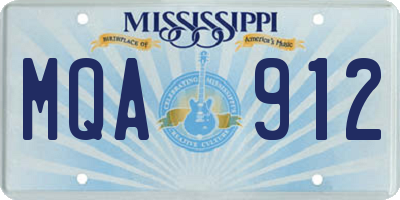 MS license plate MQA912