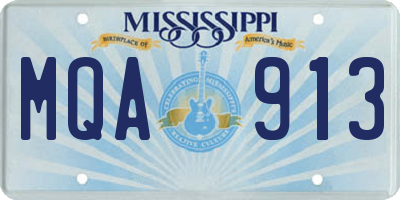 MS license plate MQA913