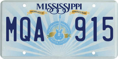 MS license plate MQA915