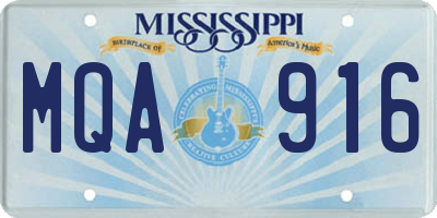 MS license plate MQA916