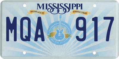 MS license plate MQA917