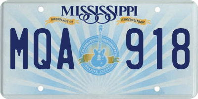 MS license plate MQA918