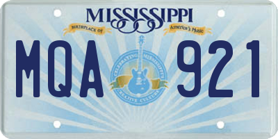 MS license plate MQA921
