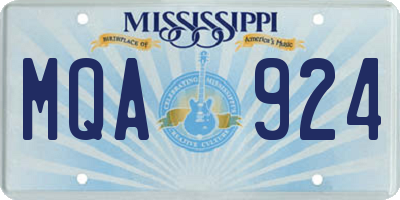 MS license plate MQA924