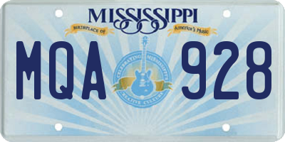 MS license plate MQA928