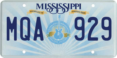 MS license plate MQA929