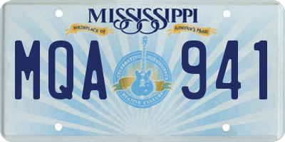 MS license plate MQA941