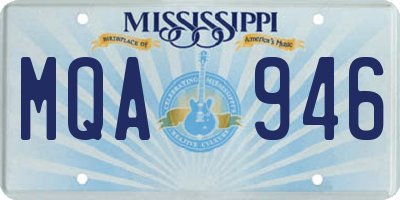 MS license plate MQA946