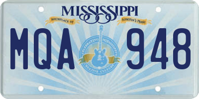 MS license plate MQA948