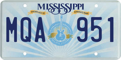 MS license plate MQA951