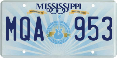 MS license plate MQA953