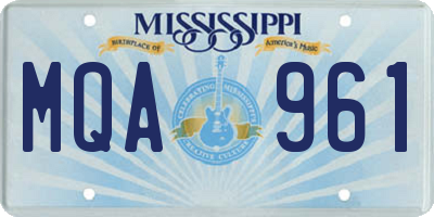 MS license plate MQA961