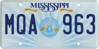 MS license plate MQA963