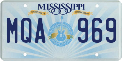 MS license plate MQA969